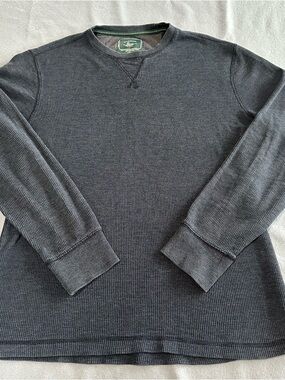 G.H. Bass & Co Gray Waffle Knit Thermal Long Sleeve Shirt Men’s Medium